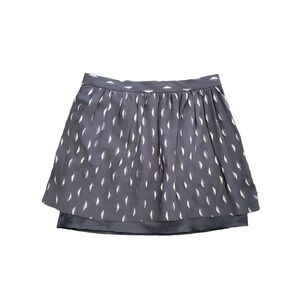 CLUB MONACO Charcoal Feather Print Metallic Mini Skirt Size 0